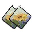 Carolines Treasures Carolines Treasures RDR2001PTHD Flower - Sunflower Pair of Pot Holders; 7.5 x 3 x 7.5 in. RDR2001PTHD